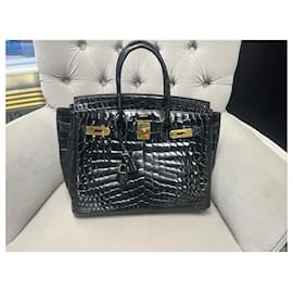 Hermès-Birkin 30cm Krokodil-Schwarz