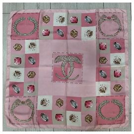 Pañuelo de seda Cartier Rosa 90x90cm Rosa