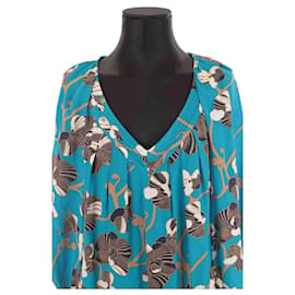 Diane Von Furstenberg-Silk wrap blouse-Blue