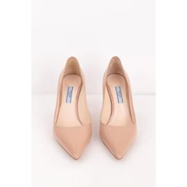 Prada-patent leather heels-Beige