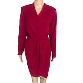 Yves Saint Laurent-YVES SAINT LAURENT  Dresses T.fr 40 Wool-Dark red