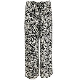 Dries Van Noten Seca van Noten Negro / Pantalones marfil con cordón de Puvis Negro