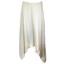 Autre Marque-Jason Wu Ivory Lace Trimmed Jacquard Skirt-Cream