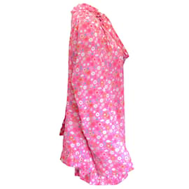 Autre Marque-Balenciaga Rosa Multi 2021 Top estampado floral com decote em gravata-Rosa