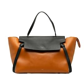 Céline-Bolso satchel con cinturón bicolor MIni Celine marrón-Castaño