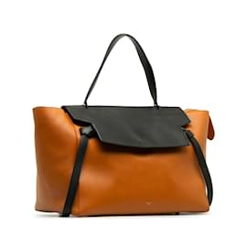 Céline-Bolso satchel con cinturón bicolor MIni Celine marrón-Castaño