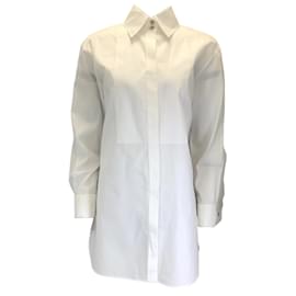 Autre Marque-Camicia Chanel bianca a maniche lunghe in cotone abbottonata-Bianco