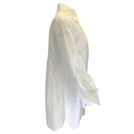 Autre Marque-Chemise boutonnée en coton blanche à manches longues Chanel-Blanc