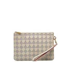 Louis Vuitton-Pochette Louis Vuitton Damier Azur City Pouch blanche-Blanc