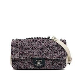 Chanel-Blue Chanel Small Classic Tweed Flap Bag-Blue