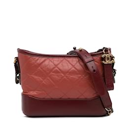 Chanel-Red Chanel Small Lambskin Gabrielle Crossbody Bag-Red