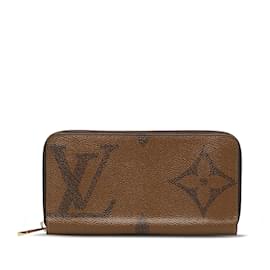 Louis Vuitton-Cartera con cremallera invertida gigante con monograma Louis Vuitton marrón-Castaño