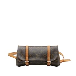 Louis Vuitton-Brown Louis Vuitton Monogram Marelle Pochette Belt Bag-Marron