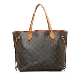 Louis Vuitton-Sac cabas marron Louis Vuitton Monogram Neverfull MM-Marron