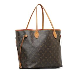 Louis Vuitton-Sac cabas marron Louis Vuitton Monogram Neverfull MM-Marron