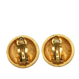 Chanel-Gold Chanel CC Clip On Earrings-Golden