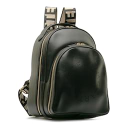 Stella Mc Cartney-Black Stella McCartney Perforated Logo Backpack-Black