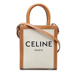 Céline-White Celine Mini Vertical Cabas Satchel-White