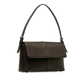 Burberry-Brown Burberry Calf Leather Shoulder Bag-Brown