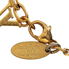 Louis Vuitton-Gold Louis Vuitton Gamble Crystal Bracelet-Golden