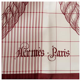 Hermès-White Hermes Della Cavalleria Silk Scarf Scarves-White