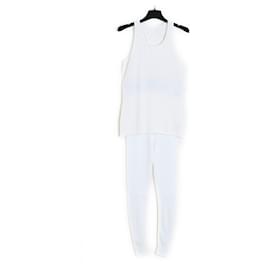 Chanel-Chanel Conjunto técnico blanco top y legging FR36/38 NUEVO-Blanco