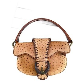 Just Cavalli Handbag Orange Ostrich Leather Orange