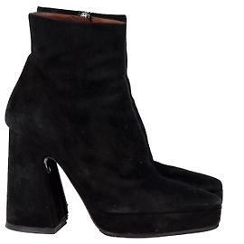 Proenza Schouler Bottines à plateforme et talon bloc en daim noir Noir