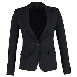 Theory Single-Breasted Blazer in Black Cotton Black