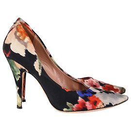 Acne Studios Floral Nova Pumps in Multicolor Satin Multiple colors