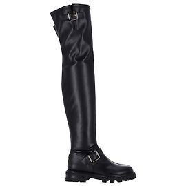 Botas acima do joelho Jimmy Choo Biker II em couro preto Preto