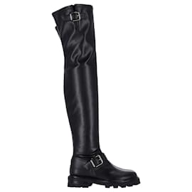 Jimmy Choo-Jimmy Choo Biker II Over-The-Knee Boots in Black Leather-Black