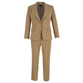 Conjunto Theory Blazer e Calça em Algodão Bege Marrom Bege