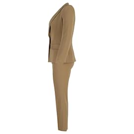 Theory-Theory Blazer and Trousers Suit Set in Beige Cotton-Beige