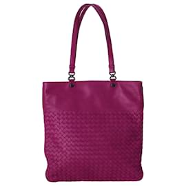 Bottega Veneta-Bottega Veneta Shopper Tote Bag in Violet Leather-Purple