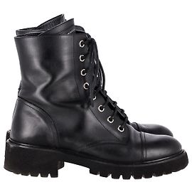 Giuseppe Zanotti Anfibi Thora in Pelle Nera Nero