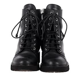 Giuseppe Zanotti-Giuseppe Zanotti Thora Combat Boots in Black Leather-Black