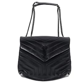 Saint Laurent-Saint Laurent Quilted Medium Loulou Bag in Black Leather-Black