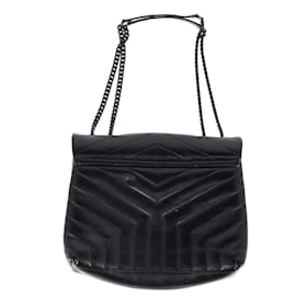Saint Laurent-Saint Laurent Quilted Medium Loulou Bag in Black Leather-Black
