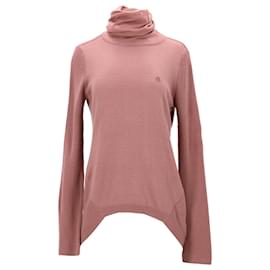 Giorgio Armani-Armani Jeans Turtleneck Sweater in Rose Pink Wool-Pink
