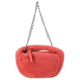 By Far-By Far Baby Cush Bag in Pink Shearling-Pink