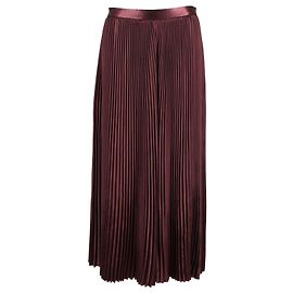 Ulla Johnson Jupe Midi Plissée Rami en Polyester Bordeaux Bordeaux