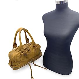 Chloé-Beigefarbene Paddington Tote Medium Satchel Bowlingtasche aus Leder-Beige