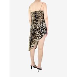 Saint Laurent-Vestido de seda com estampa de leopardo animal print - tamanho Reino Unido 8-Outro