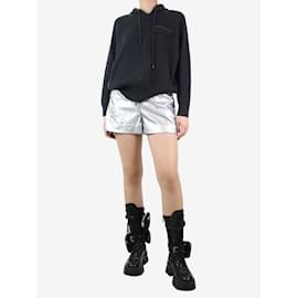 Chanel-Shorts metálicos prateados - tamanho UK 12-Prata
