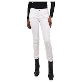Gucci-White slim-fit trousers - size IT 40-White