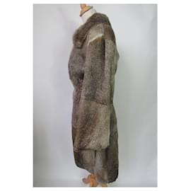 Ines et Marechal-Rabbit fur coat-Brown