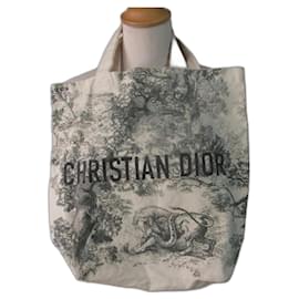 Christian Dior-Dior-Einkaufstasche-Blau,Creme