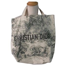 Christian Dior Borsa tote Dior Blu Crema