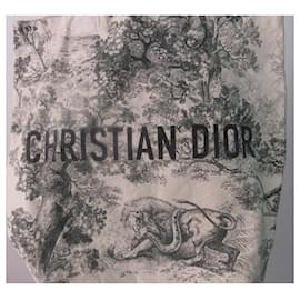 Christian Dior-Bolso de mano Dior-Azul,Crema